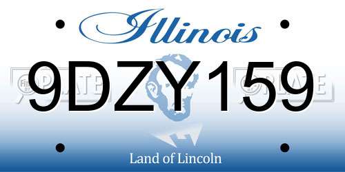 9DZY159 Illinois License Plate