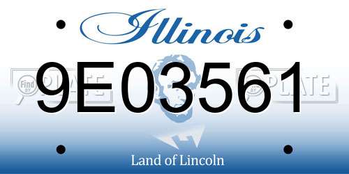 9E03561 Illinois License Plate