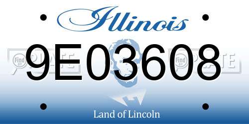 9E03608 Illinois License Plate