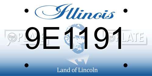 9E1191 Illinois License Plate