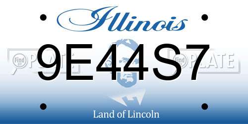 9E44S7 Illinois License Plate