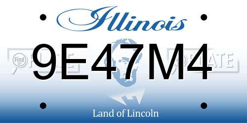 9E47M4 Illinois License Plate