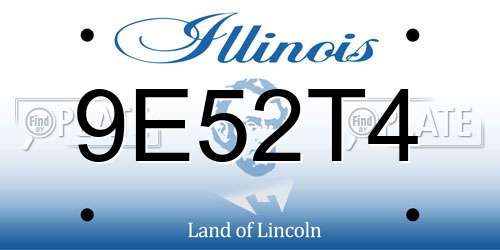 9E52T4 Illinois License Plate