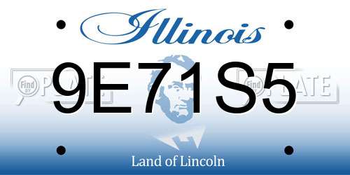 9E71S5 Illinois License Plate