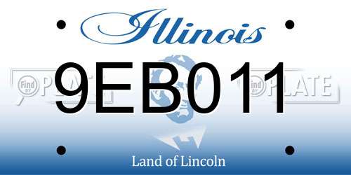 9EB011 Illinois License Plate