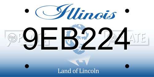 9EB224 Illinois License Plate