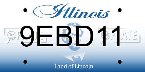 9EBD11 Illinois License Plate