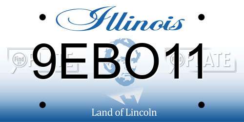 9EBO11 Illinois License Plate