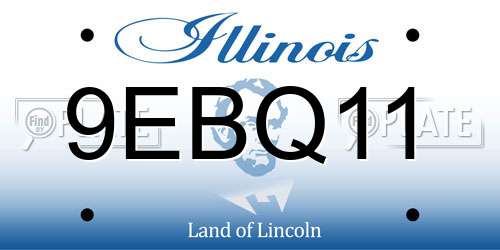 9EBQ11 Illinois License Plate