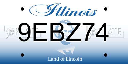 9EBZ74 Illinois License Plate