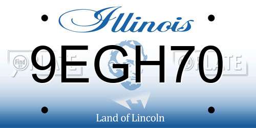9EGH70 Illinois License Plate