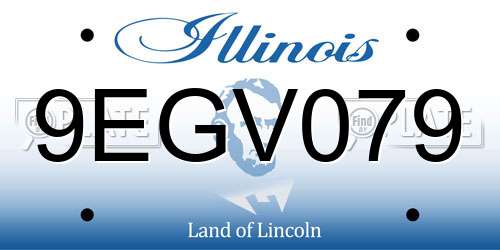 9EGV079 Illinois License Plate