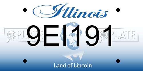 9EI191 Illinois License Plate