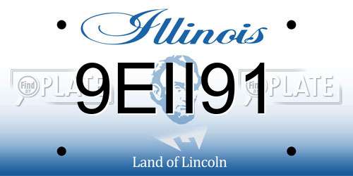 9EII91 Illinois License Plate
