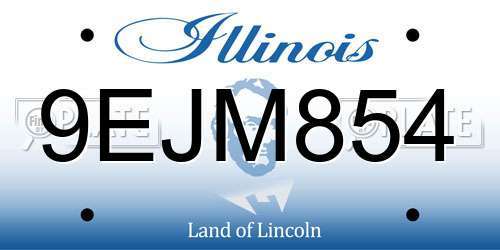 9EJM854 Illinois License Plate