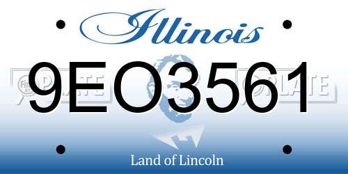9EO3561 Illinois License Plate