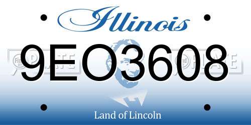9EO3608 Illinois License Plate