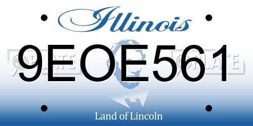 9EOE561 Illinois License Plate