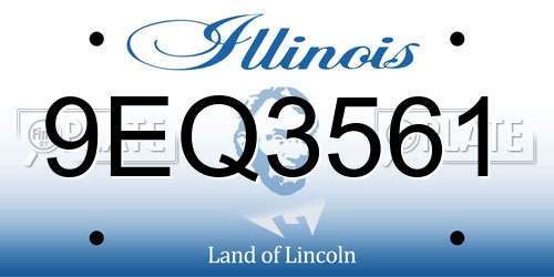 9EQ3561 Illinois License Plate