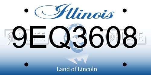 9EQ3608 Illinois License Plate