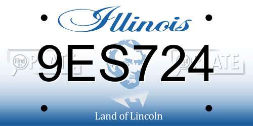 9ES724 Illinois License Plate