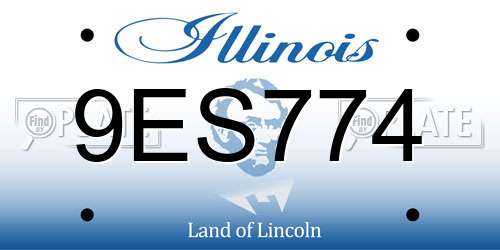 9ES774 Illinois License Plate