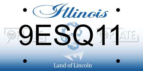 9ESQ11 Illinois License Plate