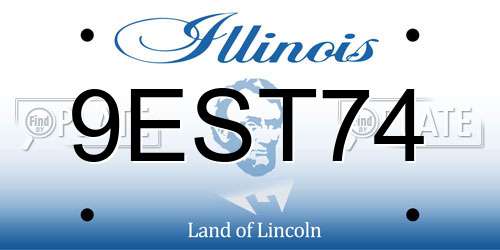 9EST74 Illinois License Plate