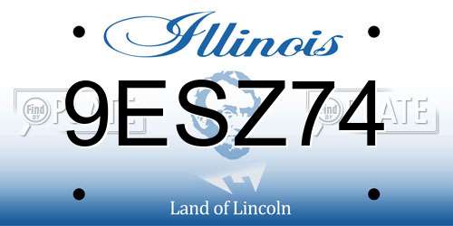 9ESZ74 Illinois License Plate