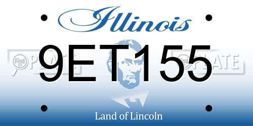 9ET155 Illinois License Plate