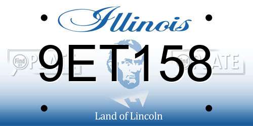 9ET158 Illinois License Plate