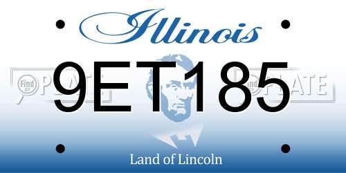 9ET185 Illinois License Plate