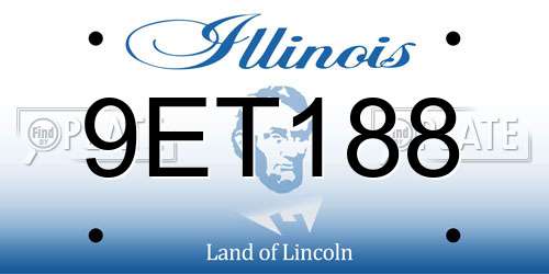 9ET188 Illinois License Plate