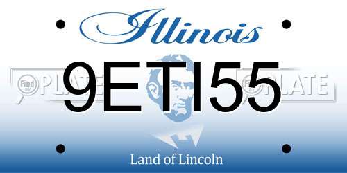 9ETI55 Illinois License Plate
