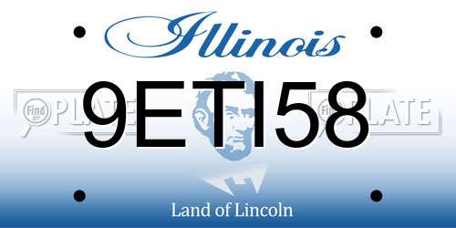 9ETI58 Illinois License Plate