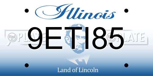 9ETI85 Illinois License Plate