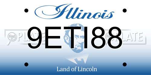 9ETI88 Illinois License Plate
