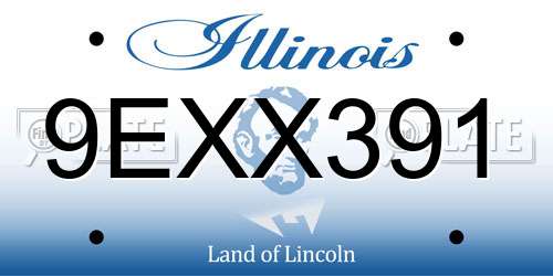 9EXX391 Illinois License Plate