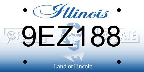 9EZ188 Illinois License Plate