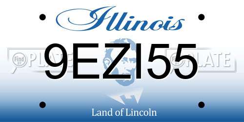 9EZI55 Illinois License Plate