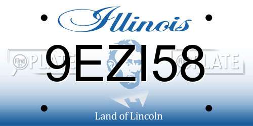 9EZI58 Illinois License Plate