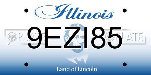 9EZI85 Illinois License Plate