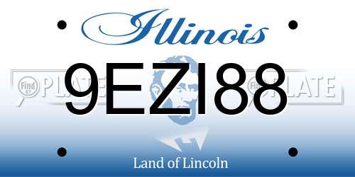 9EZI88 Illinois License Plate