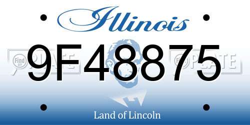9F48875 Illinois License Plate