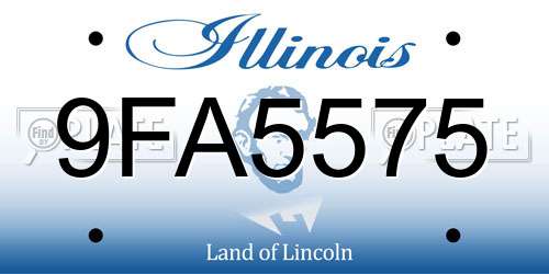 9FA5575 Illinois License Plate