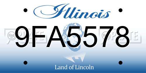 9FA5578 Illinois License Plate