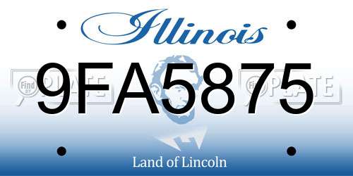 9FA5875 Illinois License Plate