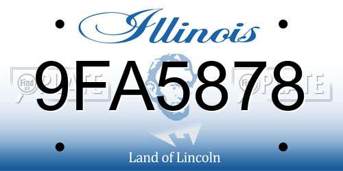 9FA5878 Illinois License Plate