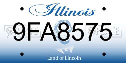 9FA8575 Illinois License Plate