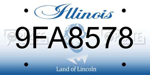 9FA8578 Illinois License Plate